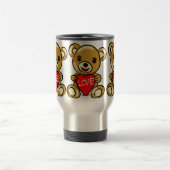 Schattigee teddybeer die hart met liefde vasthoudt reisbeker (Center)