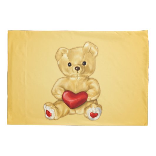 Schattigee teddybeer die hart vasthoudt - Schattig Kussensloop (Achterkant)