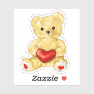 Schattigee teddybeer die hart vasthoudt - Schattig Sticker
