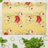 Schattigee teddybeer die hart vasthoudt - Schattig Theedoek (Gevouwen)