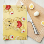 Schattigee teddybeer die hart vasthoudt - Schattig Theedoek (Quarter Fold)