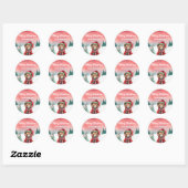 Schattigee teddybeer dierentuin Kerstfeest kinder Ronde Sticker (Vel)