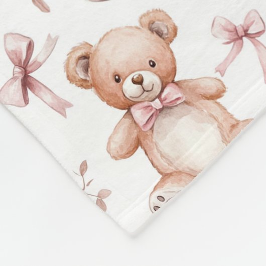 Schattigee teddybeer en Baby shower Fleece Deken (Hoek)