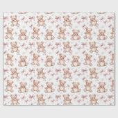 Schattigee teddybeer en Baby shower inpakpapier (Vlak)