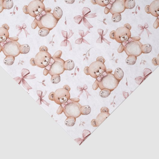 Schattigee teddybeer en Baby shower Tissuepapier (Detail)