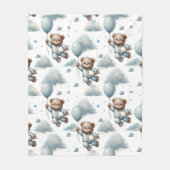 Schattigee teddybeer en ballonnen Waterverf Fleece Deken (Voorkant)