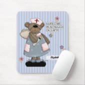 Schattigee teddybeer engel verpleegster waardering muismat (Met muis)
