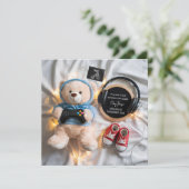Schattigee teddybeer Gamer zwangerschapsaankondigi Kaart (Staand voorkant)