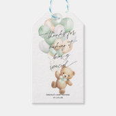 Schattigee teddybeer Geslacht Neutraal Modern Sage Cadeaulabel (Voorkant)