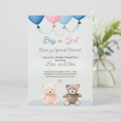 Schattigee teddybeer Geslacht Onthulling Party Uit Kaart (Staand voorkant)