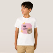 Schattigee teddybeer gezicht Kinder aangepaste bea T-shirt (Voorkant volledig)