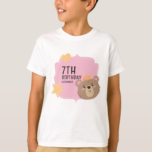 Schattigee teddybeer gezicht Kinder aangepaste bea T-shirt (Voorkant)