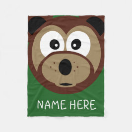 Schattigee teddybeer gezicht Kinder aangepaste naa Fleece Deken