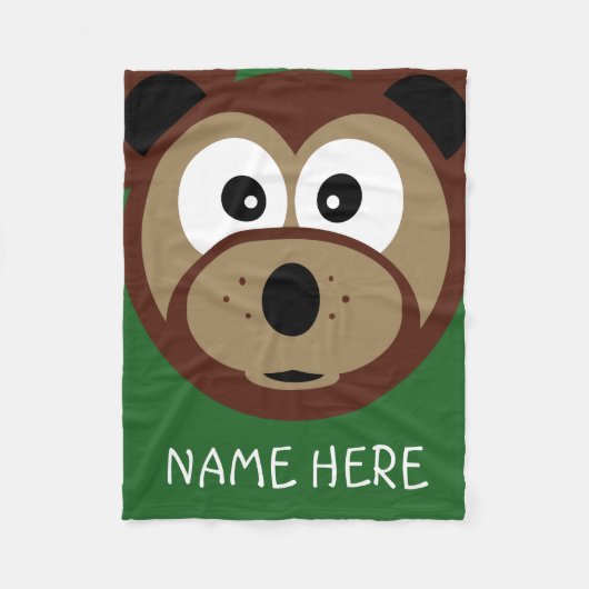 Schattigee teddybeer gezicht Kinder aangepaste naa Fleece Deken (Voorkant)