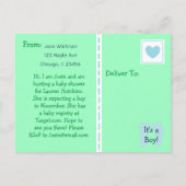 Schattigee teddybeer groen Baby shower uitnodiging (Achterkant)