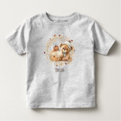 Schattigee teddybeer Herfst pompoenen naam Kinder Shirts (Voorkant)