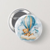 Schattigee teddybeer hete luchtballonnen jongen Ba Ronde Button 5,7 Cm (Voorkant /achterkant)