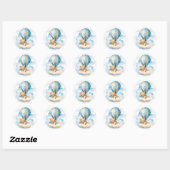 Schattigee teddybeer hete luchtballonnen jongen Ba Ronde Sticker (Vel)