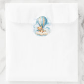 Schattigee teddybeer hete luchtballonnen jongen Ba Ronde Sticker (Tas)