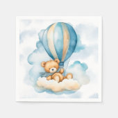 Schattigee teddybeer hete luchtballonnen jongen Ba Servet (Voorkant)