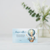 Schattigee teddybeer heteluchtballon luier verloti informatiekaartje (Staand voorkant)