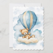 Schattigee teddybeer heteluchtballonjongen Baby sh Kaart (Achterkant)