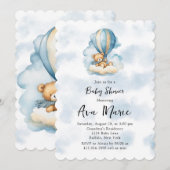 Schattigee teddybeer heteluchtballonjongen Baby sh Kaart (Voorkant / Achterkant)