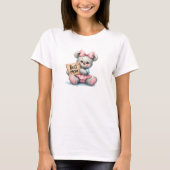 Schattigee teddybeer houder teken beste mam t-shirt (Voorkant)