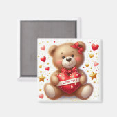 Schattigee teddybeer Ik hou van je Magneet (Voorkant / Achterkant)