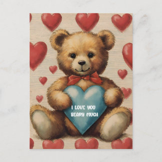 Schattigee teddybeer Ik hou van je Valentijn Briefkaart
