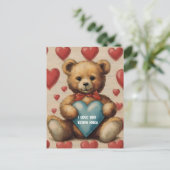 Schattigee  teddybeer Ik hou van je Valentijn Briefkaart (Staand voorkant)