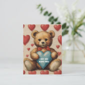 Schattigee teddybeer Ik hou van je Valentijn Kaar (Staand voorkant)