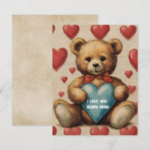 Schattigee teddybeer Ik hou van je Valentijn Kaar (Voorkant / Achterkant)