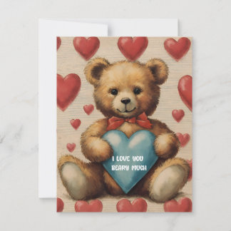 Schattigee teddybeer Ik hou van je Valentijn Kaar