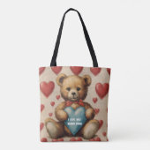 Schattigee teddybeer Ik hou van je Valentijn Tote Bag (Achterkant)