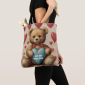 Schattigee teddybeer Ik hou van je Valentijn Tote Bag (Dichtbij)