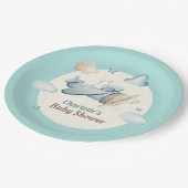 Schattigee teddybeer in Baby shower Papieren Bordje (Gekanteld)