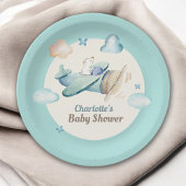 Schattigee teddybeer in Baby shower Papieren Bordje