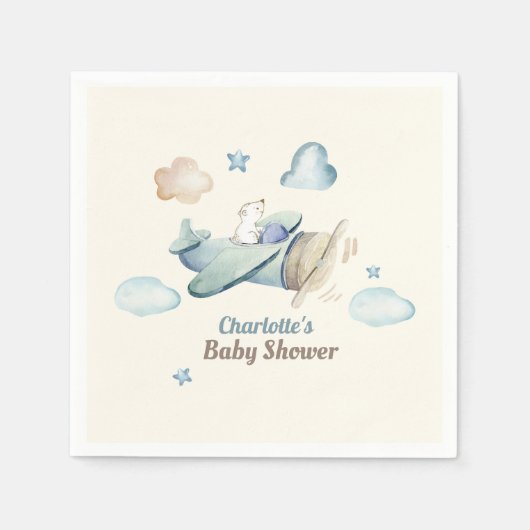 Schattigee teddybeer in Baby shower Servet (Voorkant)