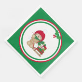 Schattigee teddybeer in de winter Pet slee van ges Servet (Hoek)