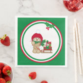 Schattigee teddybeer in de winter Pet slee van ges Servet (Insitu)