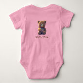 Schattigee teddybeer in een weide romper (Achterkant)