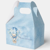 Schattigee teddybeer in heteluchtballonjongen Baby Bedankdoosjes (Voorkant)
