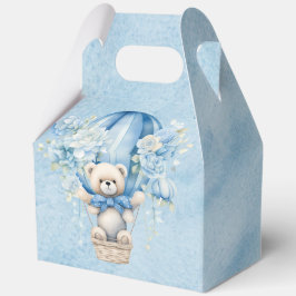 Schattigee teddybeer in heteluchtballonjongen Baby Bedankdoosjes