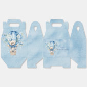 Schattigee teddybeer in heteluchtballonjongen Baby Bedankdoosjes (Ongevouwen)