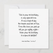 Schattigee Teddybeer kaart met 1e verjaardagsgedic (Achterkant)