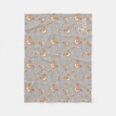 Schattigee Teddybeer kawaii Gepersonaliseerde Baby Fleece Deken (Voorkant)