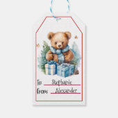 Schattigee Teddybeer Kerst (3) Cadeaulabel (Achterkant)