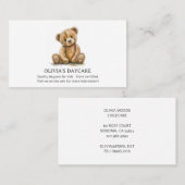 Schattigee teddybeer kinderopvang kinderopvang bab visitekaartje (Voorkant / Achterkant)