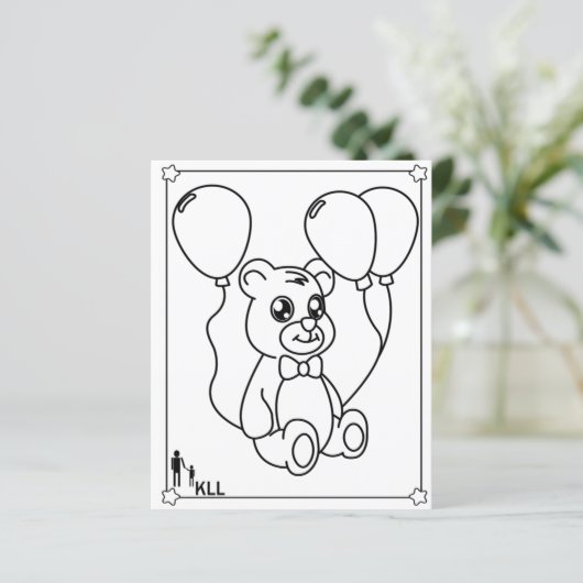 Schattigee teddybeer kleuring (Staand voorkant)